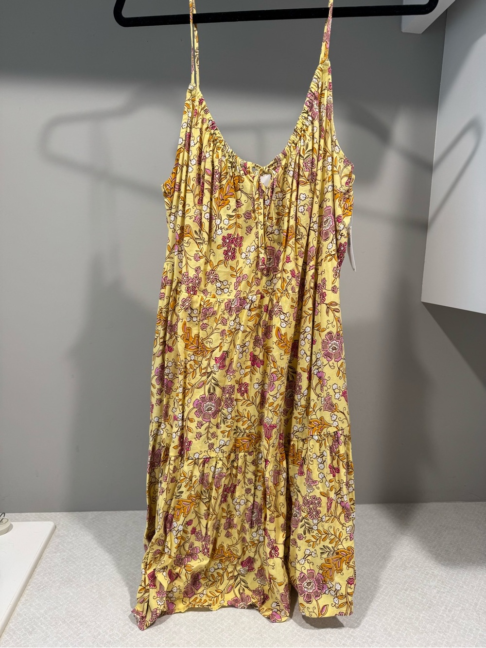 Old Navy Yellow Floral Spaghetti-Strap Dress
